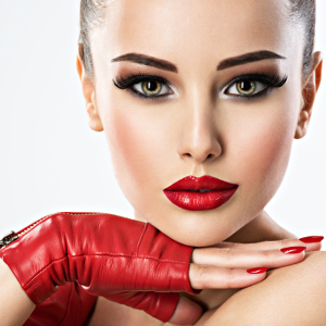 Sensual woman with bright fashion make-up.